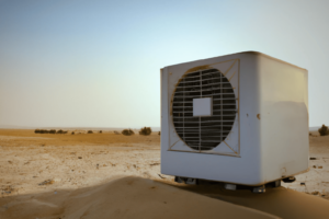 air conditioning unit in the middle of the desert