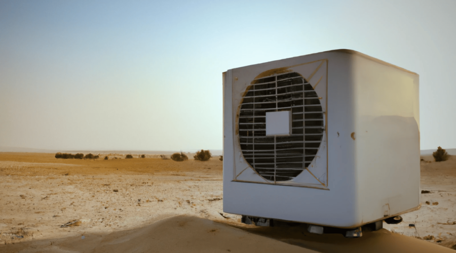 air conditioning unit in the middle of the desert