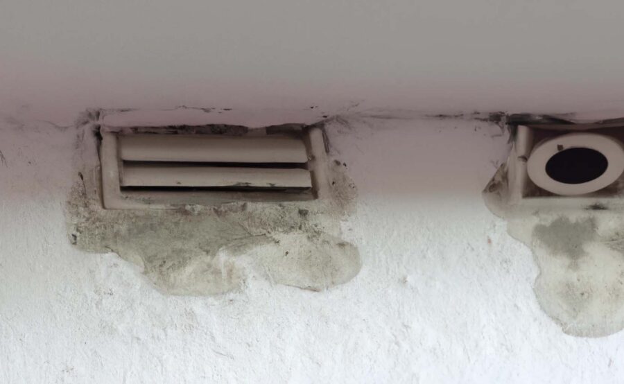 black mold on air vents and walls