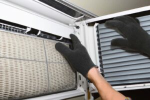 replacing air filters in air handler in a house