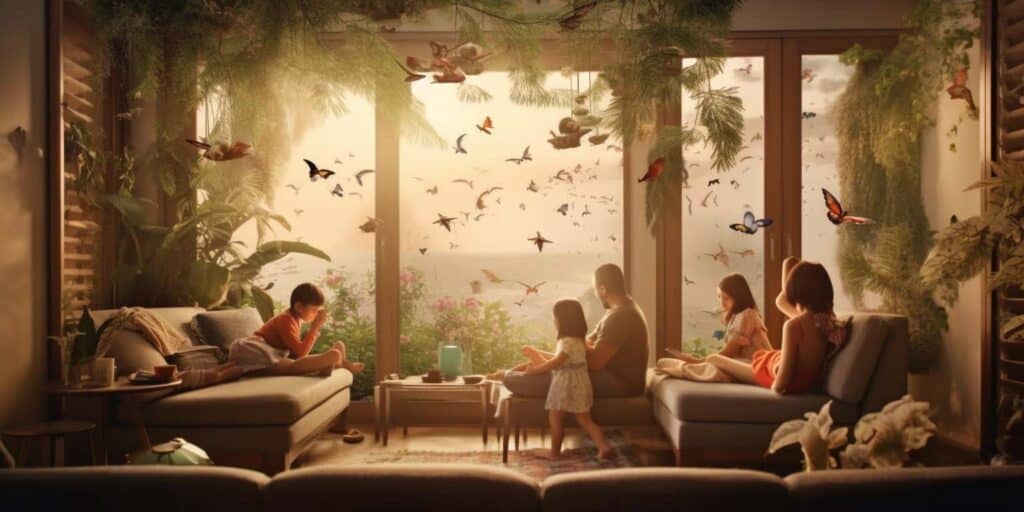 A family enjoying good indoor air quality in their home